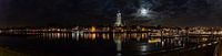 Panorama Deventer in winter, 'at night