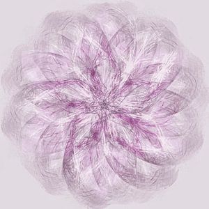Mandala, spirograaf met roodtinten