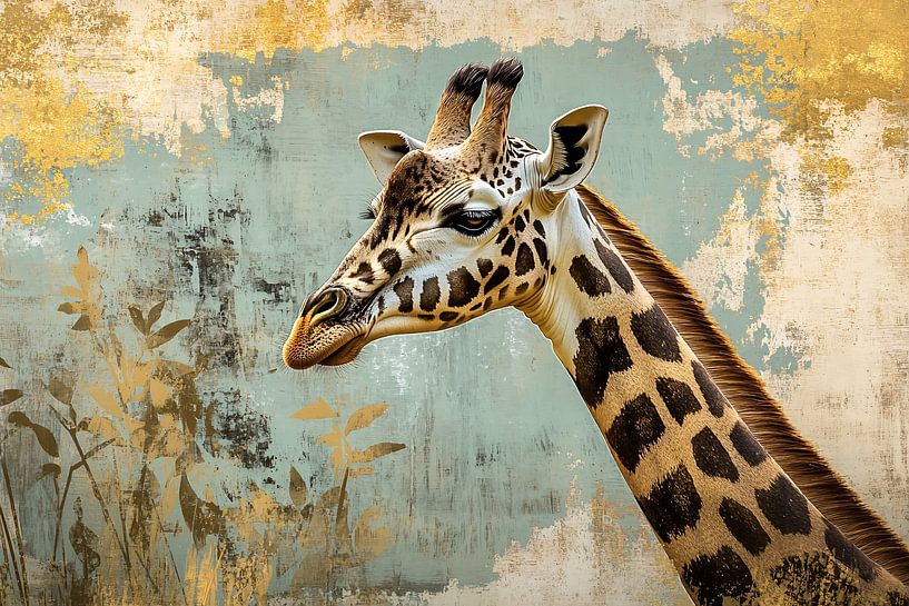 Giraffe on abstract background by Imperial Art House