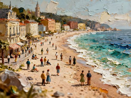 De Middellandse Zeekust – Een zonovergoten strandscène in het impressionisme