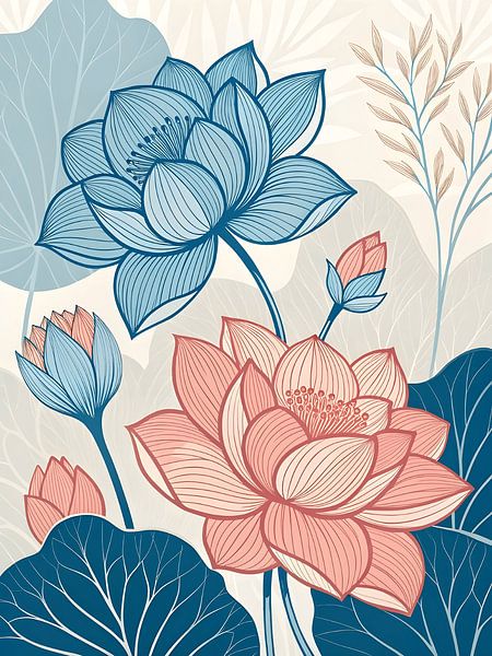Serene Lotus Garden by Artistic
