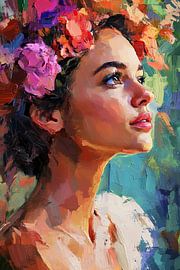 Expressive colours and flowers by ARTEO Paintings