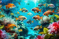 Colourful coral reef