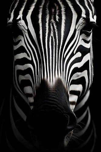 Animal portrait in black and white minimalist art photography