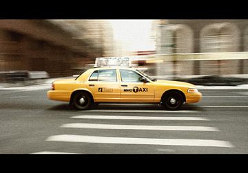 Speeding yellow cab