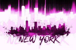 Graphic Art NYC Skyline II | pink   von Melanie Viola