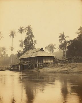 Vintage : maison au bord de la rivière Suriname sur Studio Allee
