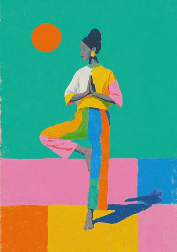 Yoga tree pose - Minimalist art