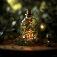 nature captured in a glass jar/sphere