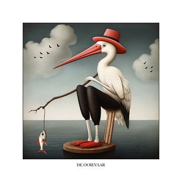 The Stork - with frame and text by Laila Bakker