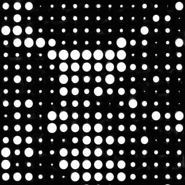 Abstract stippel patroon in zwart wit van Maurice Dawson