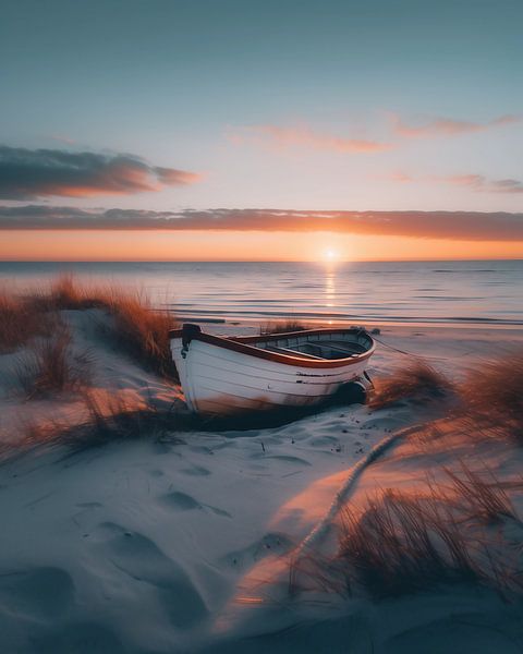Romantische Atmosphäre am Strandufer von fernlichtsicht