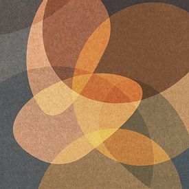 Moderne abstrakte organische Formen in Gold, Braun, Taupe II von Dina Dankers