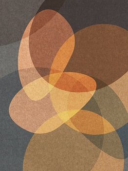 Moderne abstracte organische vormen in goud, bruin, taupe II