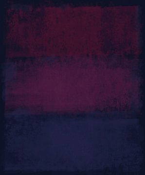 Abstract in diep blauwe en rode tinten van Rietje Bulthuis