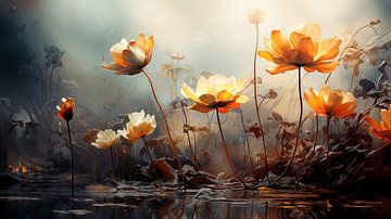 Waterbloemen Compositie van Dakota Wall Art