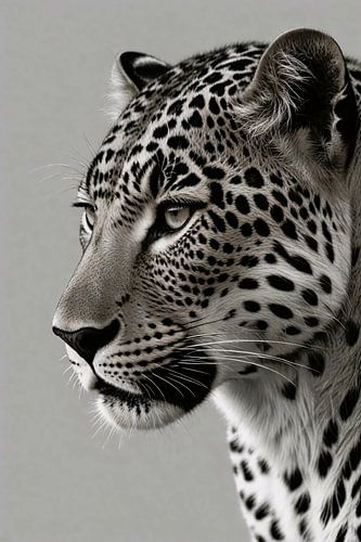 Zwart-witte Minimalistische Luipaard Blik