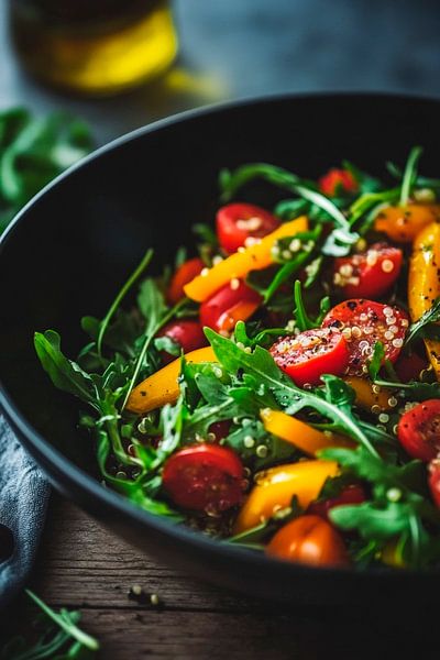 Bunte Salatmischung mit frischen Zutaten von Poster Art Shop