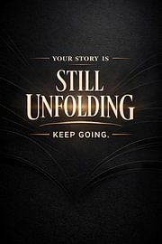 Your Story Still Unfolding Elegant Quote Art by Faheem Beigh