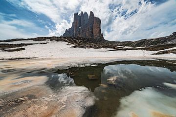 Tre Cime di Lavaredo of Drei Zinnen in de Dolomieten Italië van Sjoerd van der Wal Fotografie