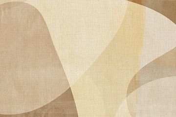 Japandi abstracte vormen op linnen van Dina Dankers