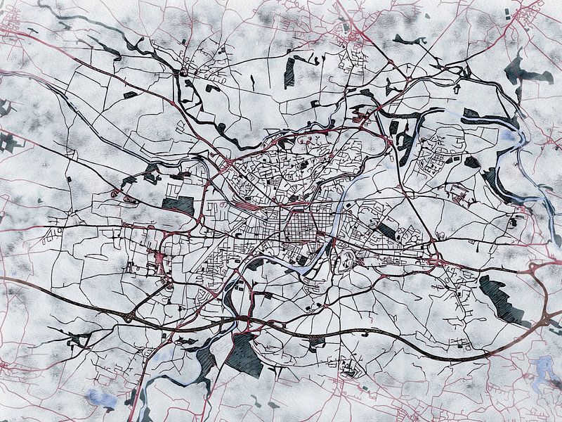 Carte de Carcassonne avec le style 'White Winter' par Maporia