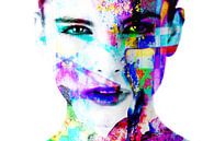 Digitale Fotokunst - Porträt der Frau / nahe / Augen / Lippen / abstrakt / Farbe von Art By Dominic Miniaturansicht