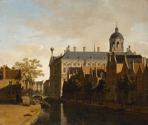 Zicht op stadhuis van Amsterdam, Gerrit Berckheyde