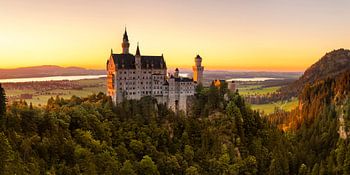 Neuschwanstein Castle at sunset, Allgäu, Bavaria, Germany