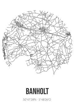 Banholt (Limburg) | Landkaart | Zwart-wit van Rezona