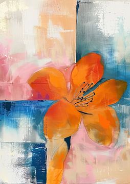 Modern abstract Bloemen van Abstract Schilderij