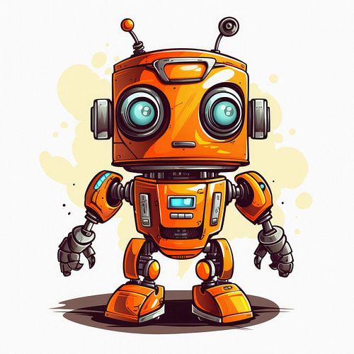 Vintage robot sciencefiction poster stijl