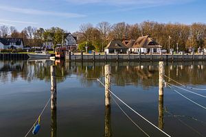 Blick auf den Hafen von Kloster auf der Insel Hiddensee