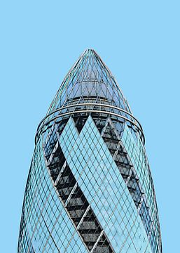 Londres: 30 St Mary Axe - The Gherkin détail sur Dutch Digi Artist