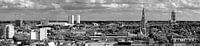 Panorama Groningen south black and white