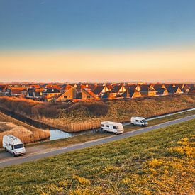 View over Petten at sunset by peterheinspictures