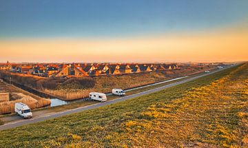 View over Petten at sunset by peterheinspictures