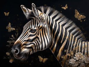 Goldenes Zebra: Ein strahlendes Meisterwerk der bildenden Kunst