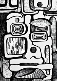 Illustration 5 | Abstract portrait black and white by Henriëtte Mosselman