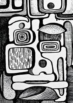 Illustration 5 | Portrait abstrait noir et blanc