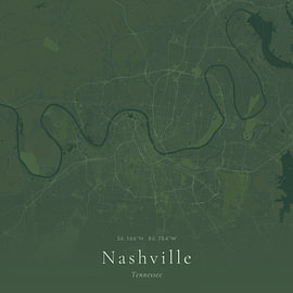 Vintage map of Nashville, United States by Prints of Place