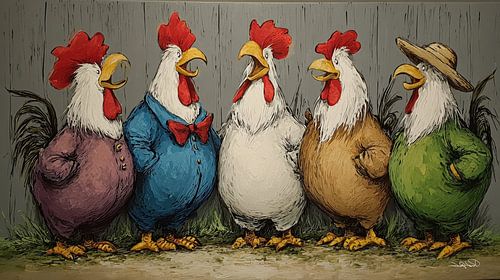 Pratende / Zingende Kippen