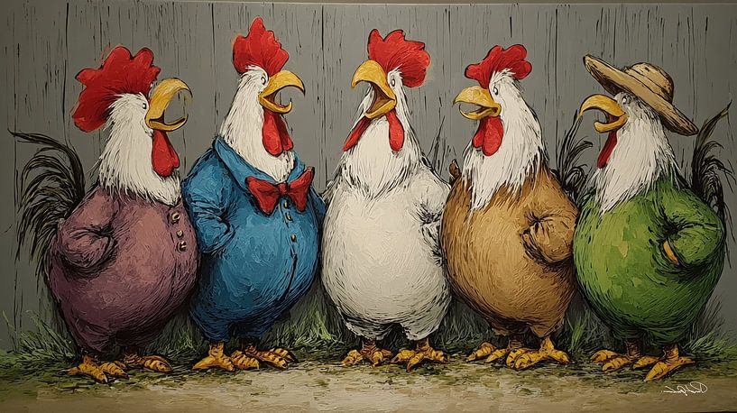 Sprechende / singende Hühner von Gelissen Artworks