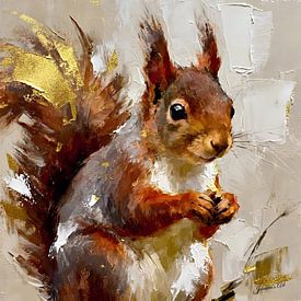 Furry Elegance - Eichhörnchen 2 von Johannas Art Creations