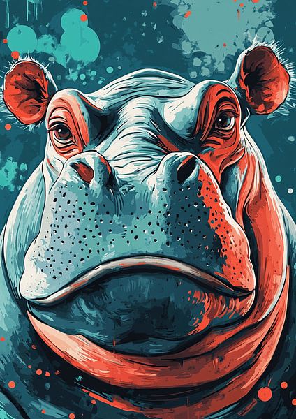 Hippo met kleur van OMG Art