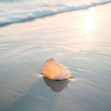 Schelp op het strand van Poster Art Shop