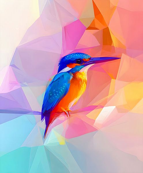 Buntes Eisvogel-Portrait von But First Framing