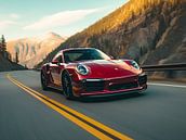 Rode Porsche 911 Turbo van PixelPrestige thumbnail