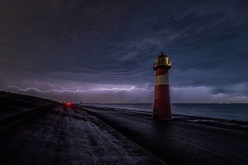 Onweer bij Westkapelle Zeeland oktober 2019