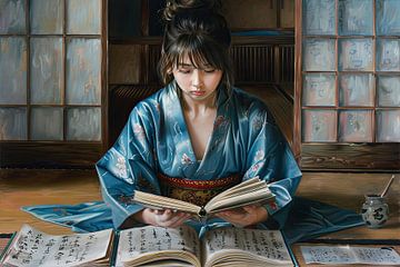 japanse vrouw leest boek van Egon Zitter